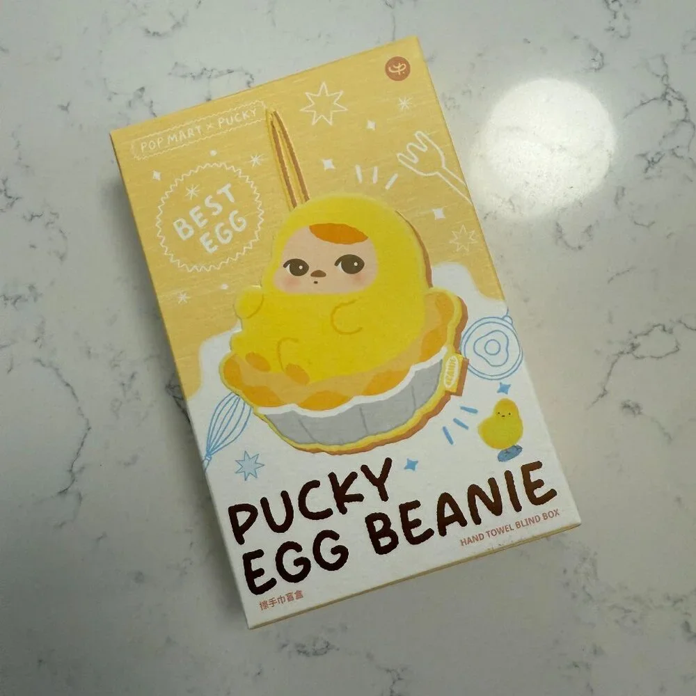 Poached Egg - NEW Sealed Pop Mart Pucky Egg Beanie Hand Towel